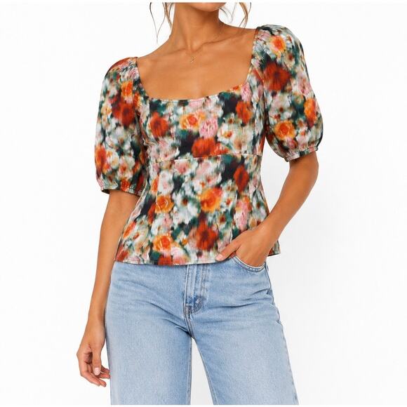 Liberty Art Fabrics for J.Crew Tops - NWT J.Crew x Liberty Floral Puff Sleeve Blouse Romantic Square Neck Top Size 0